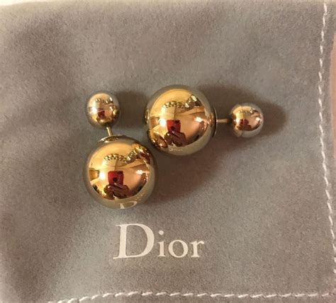 christian dior earrings double balls.